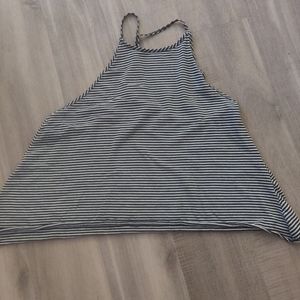 Hollister small flowy black white stripe tank top